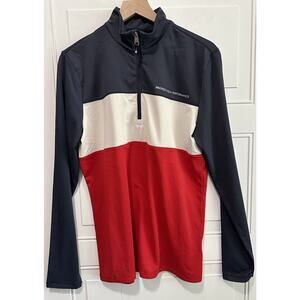 NWT Protest Men's Blues 1/4 Zip Fleece Top in Multi Cinema Size Large Light Cool